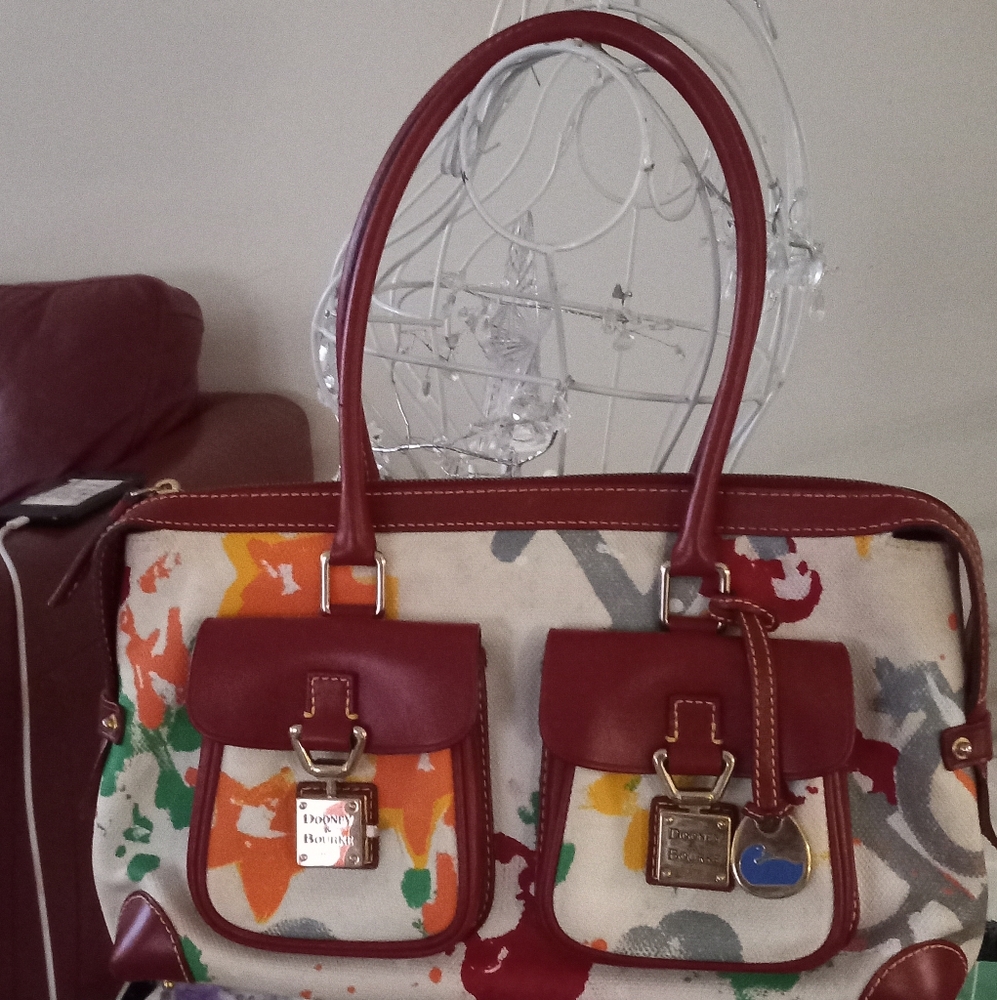 Dooney & Bourke Red and Multicolor Shoulder Bag